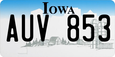 IA license plate AUV853