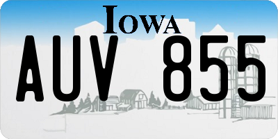 IA license plate AUV855