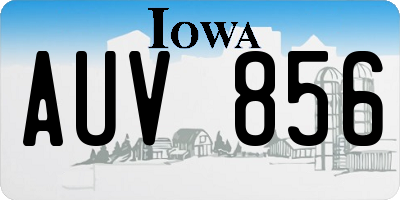 IA license plate AUV856