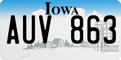 IA license plate AUV863