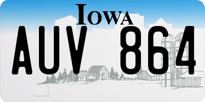 IA license plate AUV864