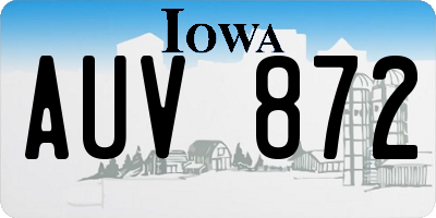 IA license plate AUV872