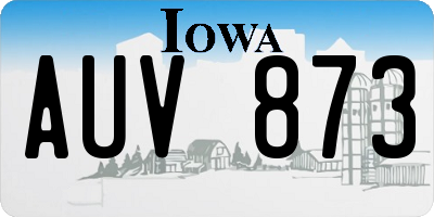 IA license plate AUV873