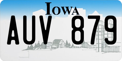 IA license plate AUV879