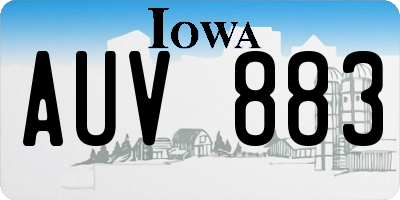 IA license plate AUV883