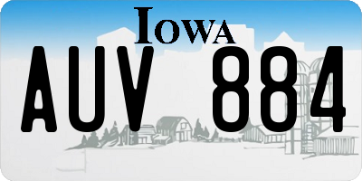 IA license plate AUV884