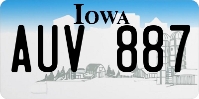 IA license plate AUV887