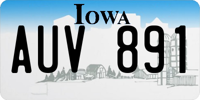 IA license plate AUV891
