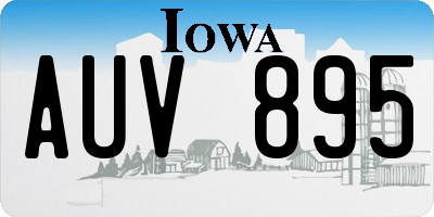IA license plate AUV895