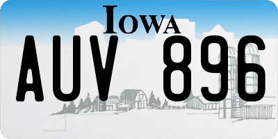 IA license plate AUV896