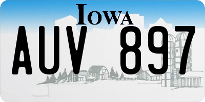IA license plate AUV897
