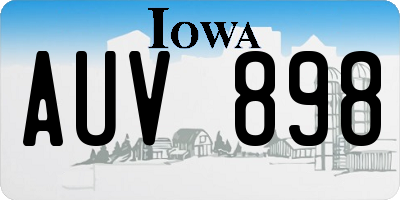 IA license plate AUV898