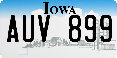 IA license plate AUV899