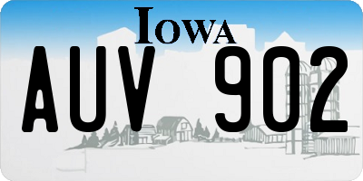 IA license plate AUV902