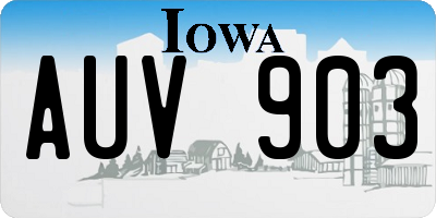 IA license plate AUV903