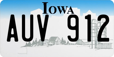 IA license plate AUV912