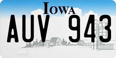 IA license plate AUV943
