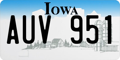 IA license plate AUV951