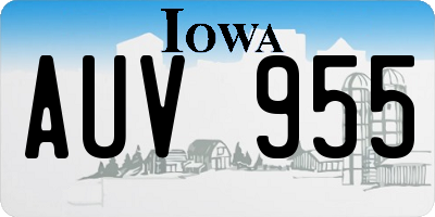 IA license plate AUV955