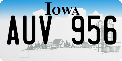 IA license plate AUV956