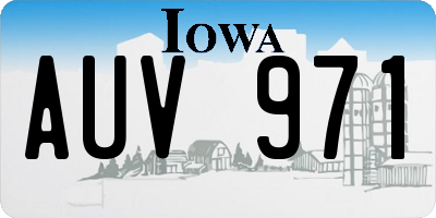 IA license plate AUV971