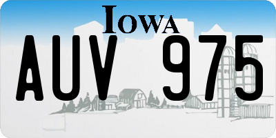 IA license plate AUV975