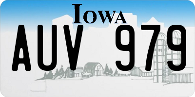 IA license plate AUV979