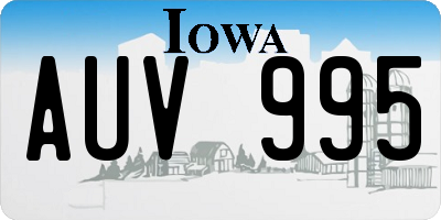 IA license plate AUV995