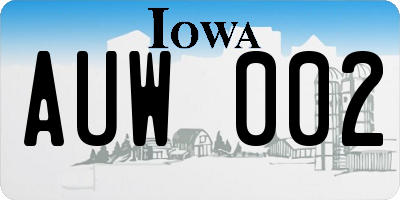 IA license plate AUW002