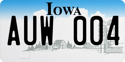 IA license plate AUW004
