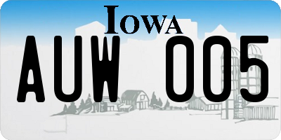 IA license plate AUW005