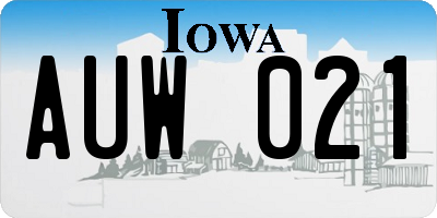 IA license plate AUW021