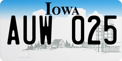 IA license plate AUW025
