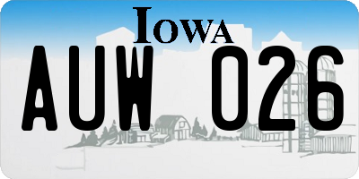 IA license plate AUW026