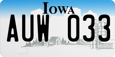IA license plate AUW033