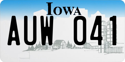 IA license plate AUW041