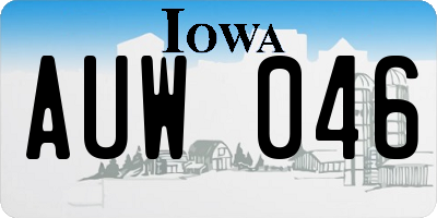 IA license plate AUW046