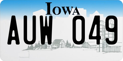 IA license plate AUW049