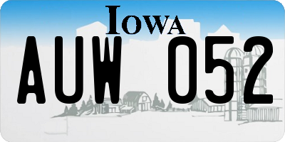 IA license plate AUW052