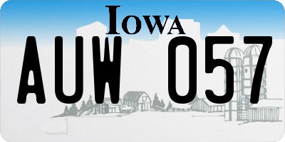 IA license plate AUW057