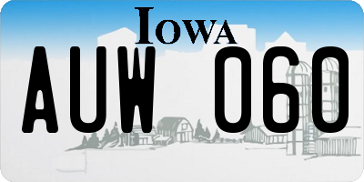 IA license plate AUW060