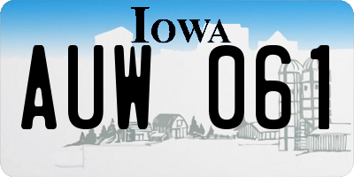 IA license plate AUW061