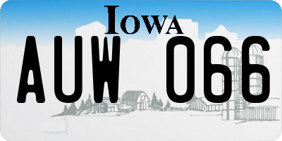 IA license plate AUW066