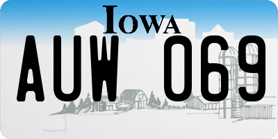 IA license plate AUW069