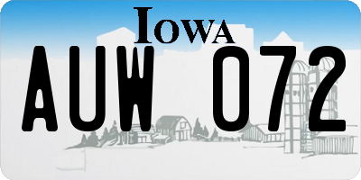 IA license plate AUW072