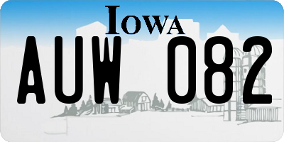 IA license plate AUW082
