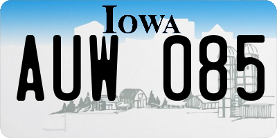 IA license plate AUW085