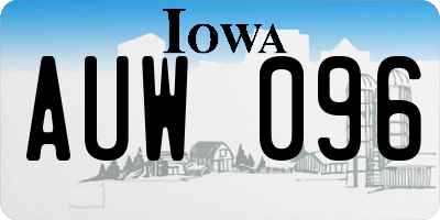 IA license plate AUW096