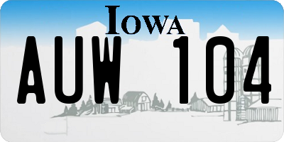 IA license plate AUW104