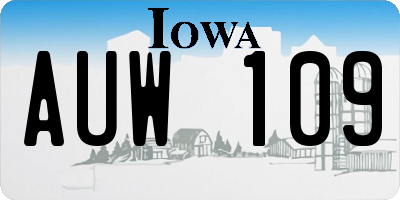 IA license plate AUW109